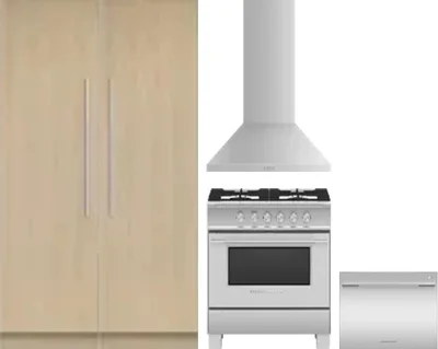 5 Piece Package Includes Refrigerator, Freezer, Range, Hood And Dishwasher